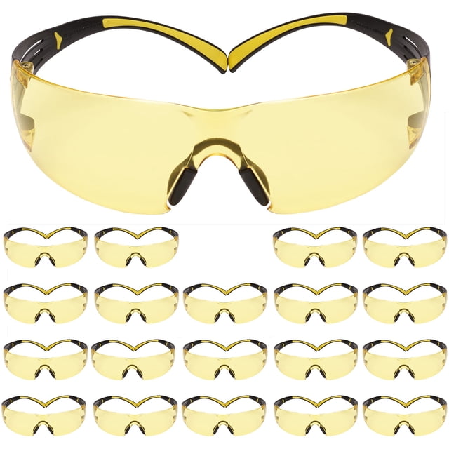 Gafas de seguridad 3M SecureFit, paquete de 20, lentes ámbar