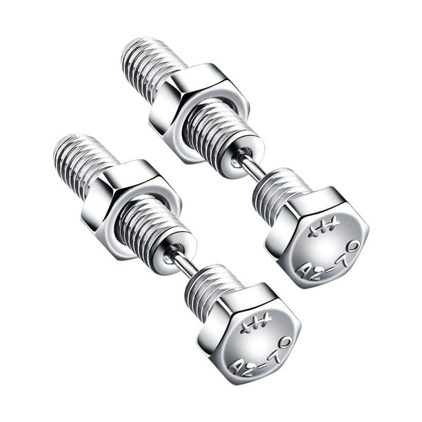 Pendientes de moda europeos y americanos de acero inoxidable y titanio con tornillo, pendientes de piercing para Halloween, pendientes de tornillo