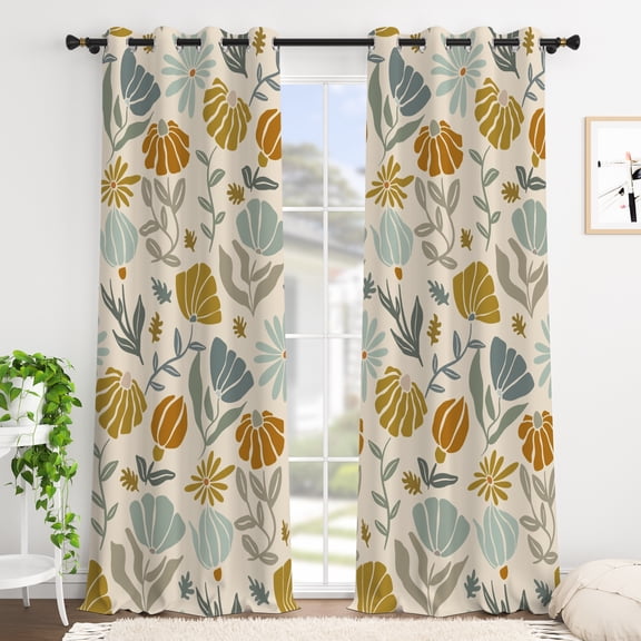 Tchckioa Blackout Curtains for Bedroom Living Room,Thermal Insulated Grommet Window Drapes(2 Panels,42x63 Inch)