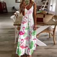 thumbnail image 3 of Flamingo Pattern Sleeveless Dress Woman Fashion Long Dresses Women's Summer Suit Dress Summer 2025 Women, 3 of 7
