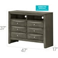 thumbnail image 6 of Glory Furniture Marilla 6 Drawer TV Stand in Gray, 6 of 8