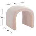 thumbnail image 5 of SAFAVIEH Kibo Modern Style n Shape Ottoman, Light Pink ( 20.1 in. W x 18.3 in. D x 18.5 in. H), 5 of 9