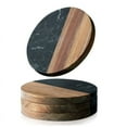 thumbnail image 1 of Juego de 4 Posavasos para Bebidas, Posavasos con Unión de Mármol y Madera para Proteger la Mesa, Posavasos para Tazas, 1 of 5