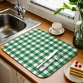 thumbnail image 3 of Dish Drying Mat for Kitchen Countertop, Green Buffalo Check Plaid Absorbent Dish Mat Reversible Quick Dry Non Slip Draining Mat Kitchen Drying Pad for Dishes, Utensils 16x18 Inch Farmhouse Style, 3 of 9