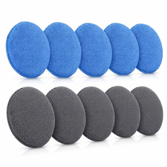 Stcellnmex 10 Pack 5 Inches Microfiber Wax Applicator Pads Soft Bulk Foam Pads For Car Polishing And Vehicle Cleaning