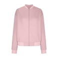 thumbnail image 4 of Zip Up Jacket for Women Lightweight Stand Collar Bomber with Pockets Long Sleeve Casual Loose Fall 2025 Trendy Outwear, 4 of 4