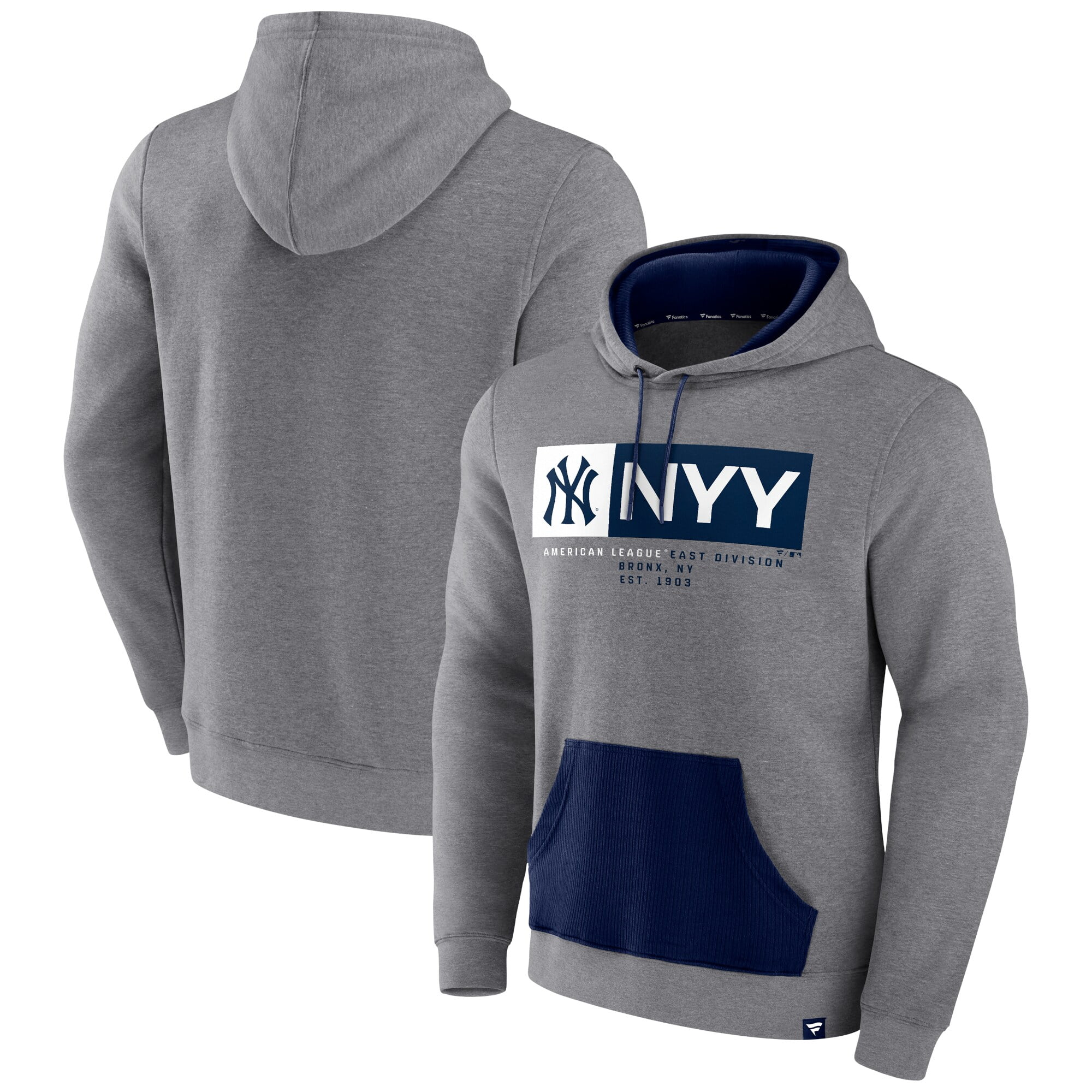 Men's New York Yankees Fanatics Branded Heathered Gray Iconic Steppin Up  Fleece Pullover Hoodie