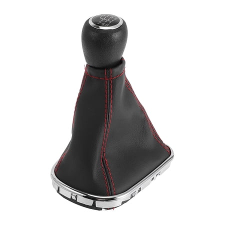 Unique Bargains 6 Speed Manual Gear Shifter Knob with Cover for Chevrolet Cruze 2010-2015 Plastic Faux Leather Automotive Gearbox Stick Shifter Lever Knob Black Red
