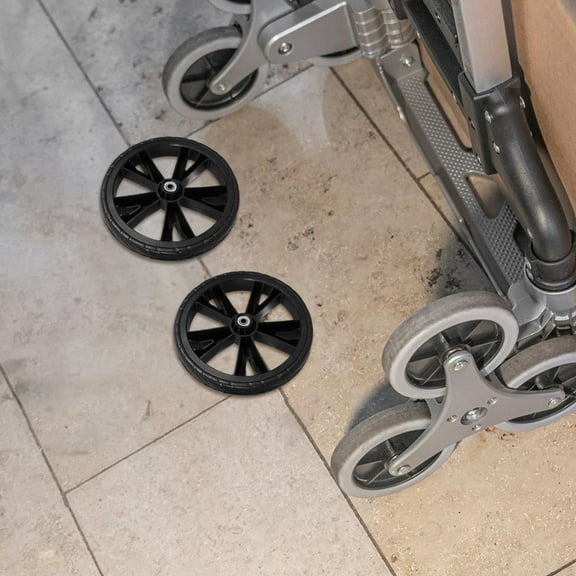 GOOHOCHY 2pcs Replaceable Shopping Basket Cart Wheels Supermarket Trolley Wheels Hardware Climbing Steps Wheels for Home Outdoor