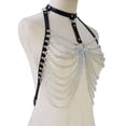 thumbnail image 2 of Accesorios de cadena de cuerpo de metal cinturón de arnés gótico mujeres niñas Punk moda cadena de pecho en capas nocturno juego Yinane cadena de pecho, 2 of 7