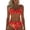 Orange, variant on Strappy Abstract Printed Bikini for Women Spaghetti Straps Lace Up Wireless Bra Tie Side Cheeky Vacation Swimwear