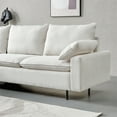 thumbnail image 5 of Modern Sectional Sofa with Left Hand Facing Chaise, Linen Upholstered L-Shaped Sofa with Square Armrest and Metal Legs Suitable for Living Room, Office or Other Living Spaces, Beige, 5 of 7