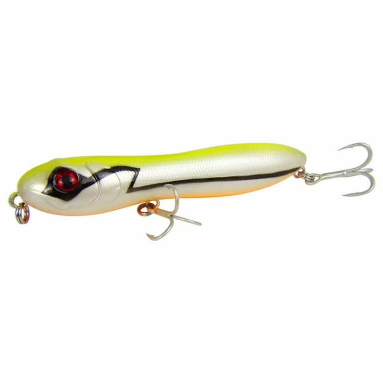Mr.Garden 3.9 Fishing Lures Sliver Green Snake Popper Lures Outdoor  Fishing Gear for Bass Pike Fit Saltwater and Freshwater 
