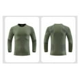 thumbnail image 4 of ZRGHAOYLQ Men Quick Dry Moisture Wicking Mens Gym Shirts Athletic T-Shirts Big and Tall Solid Color Shirt Long Sleeve Crewneck Pullover Outer Sport Fitness Shirts Tops Army Green L, 4 of 5