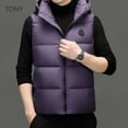 thumbnail image 3 of Chaqueta de plumón ligera con capucha para hombre, chaqueta sin mangas con relleno de plumón de pato para hombre, chalecos de marca de invierno para hombre, chaquetas para hombre, 3 of 4