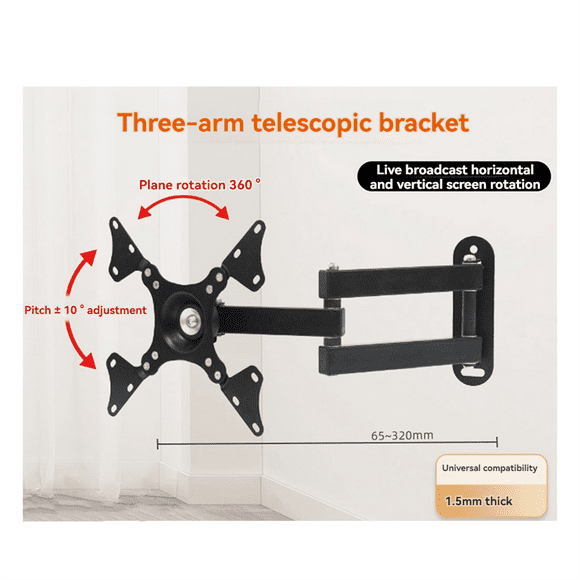Universal Adjustable TV Wall Mount Bracket Universal Rotated Holder TV Mounts for 14 to 32 Inch LCD Monitor Flat Panel