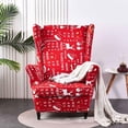 thumbnail image 4 of Christmas Wingback Chair Slipcover, Red Stretch Wing Chair Covers 2 Piece-AND-standard, 4 of 5