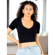thumbnail image 4 of Playera Mujer Casual Crop Top Stretch Cómoda Blusa Corta, 4 of 5