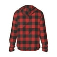 thumbnail image 3 of Kdxio Red Black Plaid Print Women Men Sun Protection UPF 50+ Jackets Zip Up Long Sleeve Hoodie Hiking Lightweight with Pockets, 3 of 8