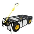 thumbnail image 6 of Harper & Bright Designs Wagon Cart Garden cart trucks make it easier to transport firewood Yellow+Black Maximum static load is 880 lbs., 6 of 9