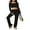 Black, variant on Michellecmm Women’s Two Piece Outfits Set Long Sleeve Scoop Neck Crop Tops and Pants Set Loungewear