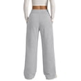 thumbnail image 3 of Nestiefly Wide Leg Sweatpants Women Baggy High Waist Lounge Sweat Pants | Elastic Waist Casual Drawstring Sweats with Pockets Light Gray L, 3 of 4