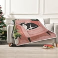 thumbnail image 7 of Yayeee Throw Blanket for Couch Soft Warm 50" x 60" Sofa Chair Bed Decoration, Pink and Green Cat, 7 of 7