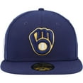 thumbnail image 2 of Men's New Era Navy Milwaukee Brewers 9/11 Memorial Side Patch 59FIFTY Fitted Hat, 2 of 6