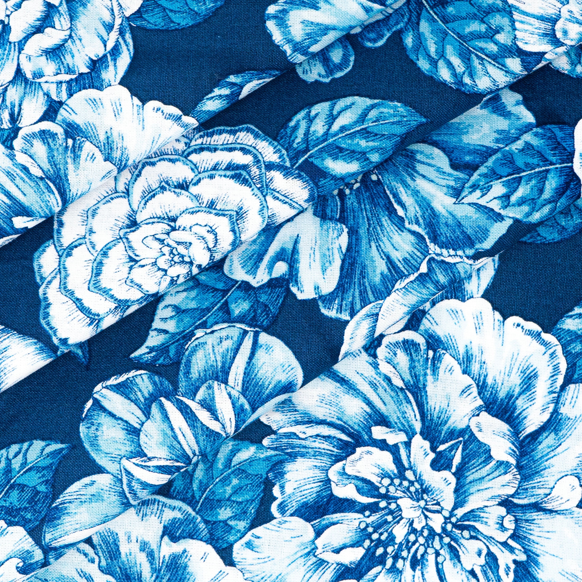 Waverly Inspirations 1 Yard Cut 100% Cotton Prints Fabric, Bridget Navy, 44" Wide for Quilting & Sewing
