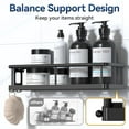 thumbnail image 6 of Shower Caddy Adhesive, Rustproof Shower Shelves for Inside Shower, Large Capacity Bathroom Organizers and Storage, Shower Storage with Removable Hooks, No Drill Bathroom Accessories Black, 6 of 8