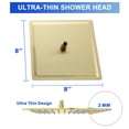 thumbnail image 2 of 8 Inch Small Brushed Gold Rain Shower Head Modern Ultra-Thin Square Stainless Steel Bathroom Shower Head, Adjustable Angle, 2 of 9