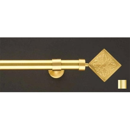 Brass Rod Set - Liber 1140 Curtain Rod Set -.75 in. - Matte Brass - 48 in.