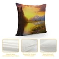 thumbnail image 4 of Creowell Flowers Sunset Lake Pillow Cases with Zipper Home Decor for Living Room Bedroom Bed Cushion Outdoor Throw Pillow Cover Autumn Printed on Both Sides 1PC 12x12in, 4 of 5