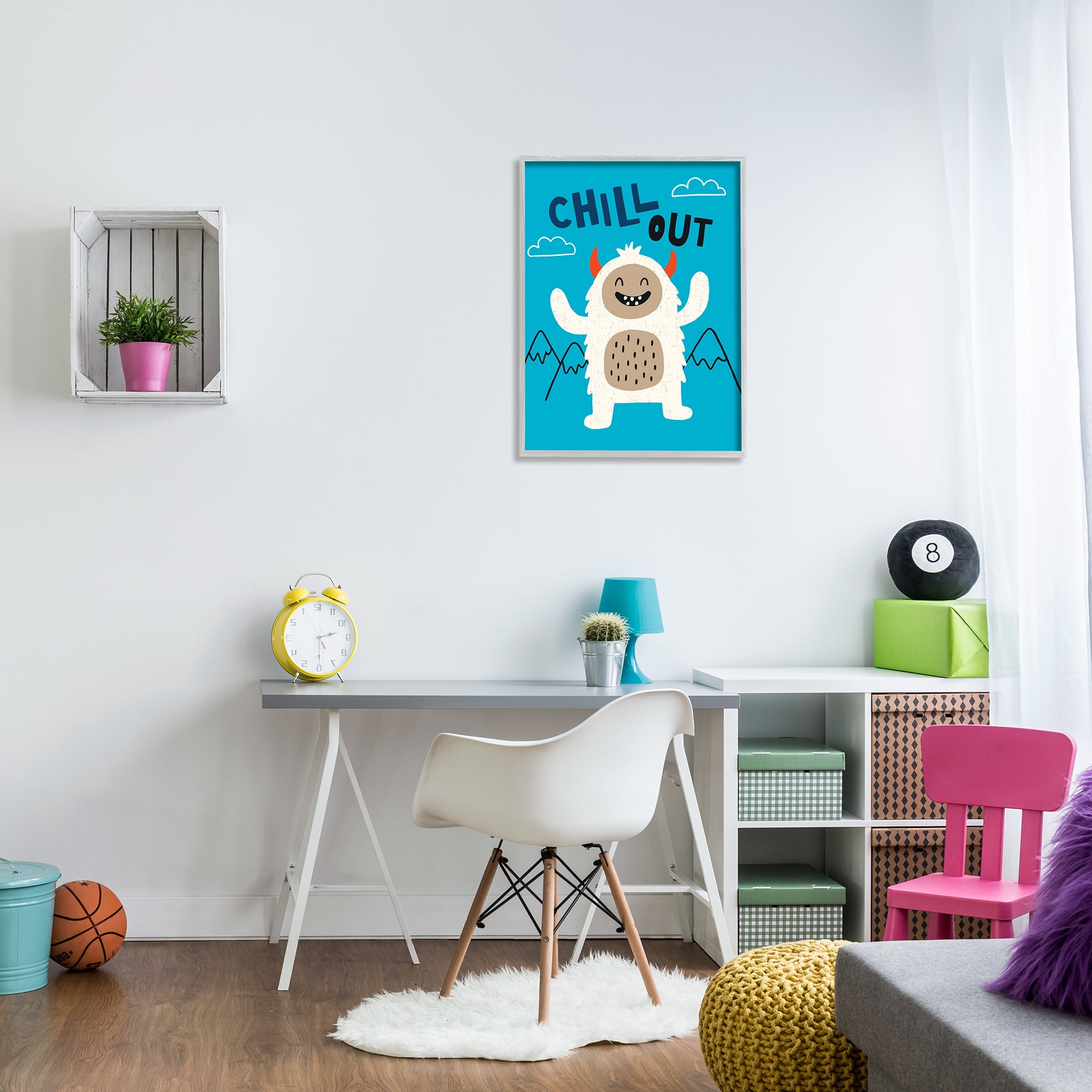 Stupell Industries Chill Out Phrase Abominable Snowman Winter Yeti, 24 x 30, Designed by Nina Seven