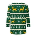 thumbnail image 6 of Oksale Cute Deer Graphic Tops for Women Plus Size Round Neck Shirts Loose 3/4 Length Sleeve Blouses Lightweight Soft Comfy Top Fall Festival Clothing 2025 Green L, 6 of 7