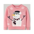 thumbnail image 1 of Top de manga larga para niños cuello redondo algodón corte holgado patrón de muñeco de nieve traje diario, 1 of 7