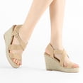 thumbnail image 3 of BLISSFUL STEP Women's Strap Espadrilles Platform Slingback Wedges Sandals, 3 of 6