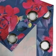 thumbnail image 4 of Ambesonne Floral Grommet Curtain, Rose Look Flowers Leaves Art, 50"x96", Hot Pink Dark Sky Blue, 4 of 5