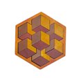 thumbnail image 1 of Puzzle Tangram de madera hexagonal para niños, juguete de aprendizaje temprano, 1 of 2