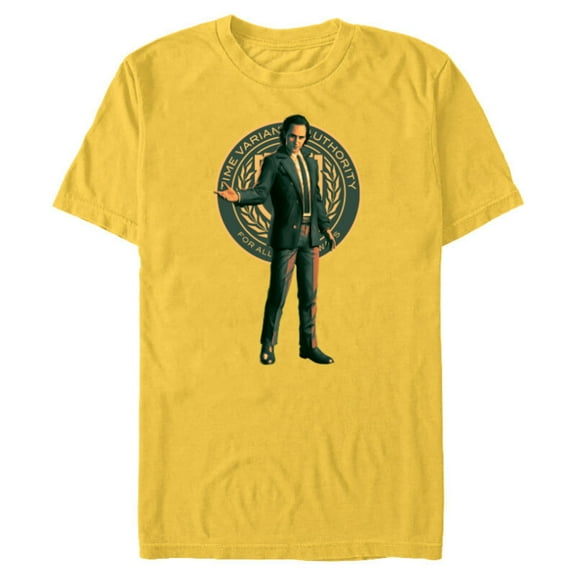 Marvel Studios Loki Season 2 Suit and TVA Logo Crest - Short Sleeve Blended T-Shirt for Adults - Customized-Yellow