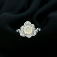 thumbnail image 3 of Rosec Jewels Ethiopian Opal Flower Ring with Diamond for Women (8 mm, AAA Quality) - Engagement Ring, 18K White Gold, US 4.50, 3 of 9