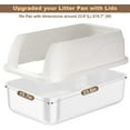 2 Pack High Wall Lids for Large Stainless Steel Cat Litter Pan Trays