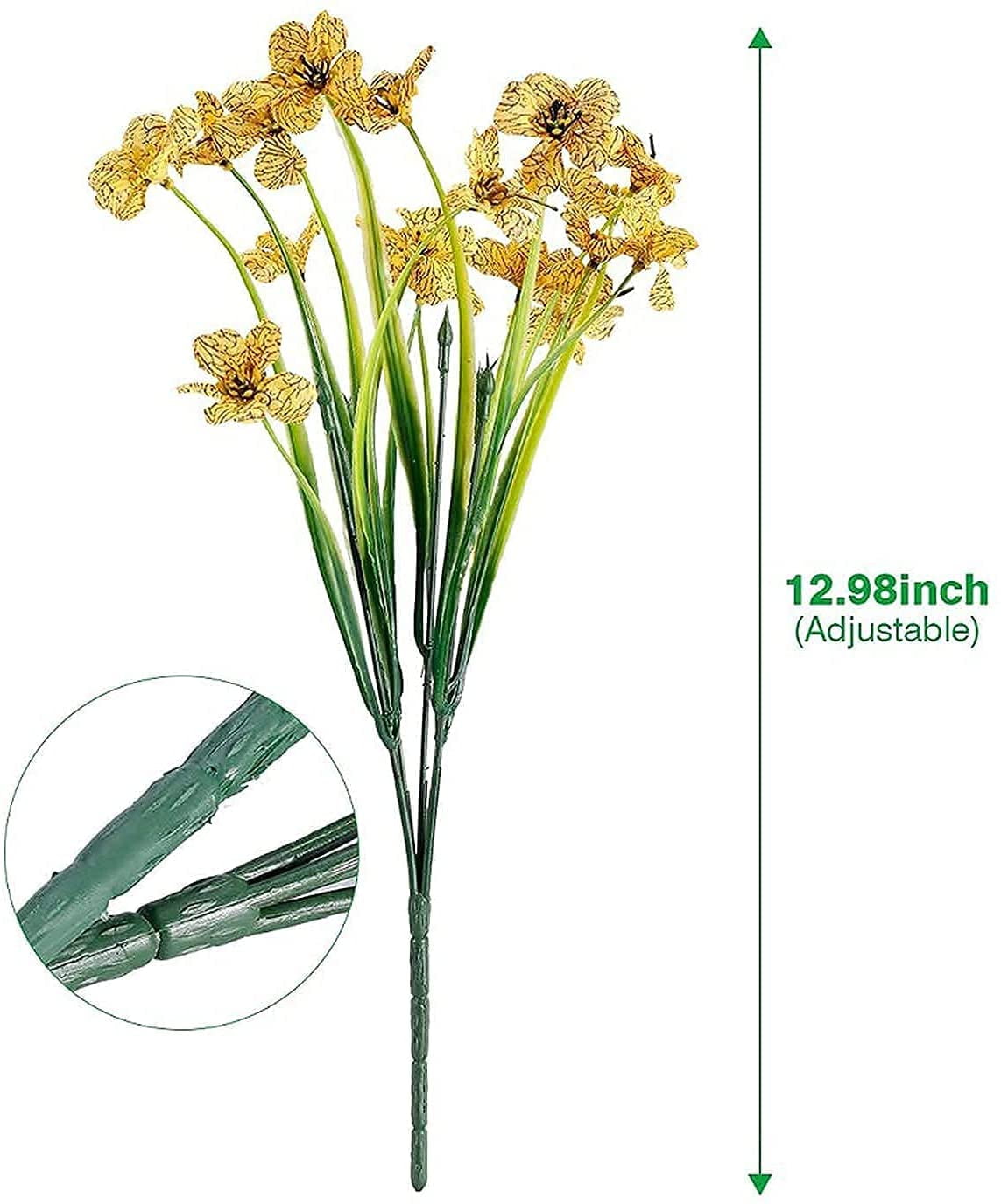20 Bundles Outdoor Artificial Flowers, UV Resistant Fake Flower with Plastic Plants Faux Silk Flower for Outside Front Porch Hanging Planter Christmas Decoration