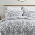 thumbnail image 4 of Stone Cottage Doires Damask Grey Full/Queen Quilt Set, 4 of 12