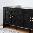 thumbnail image 4 of Jopath 60" Mid Century Modern Sideboard Buffet Cabinet with Storage, TV Media Console with Geometric Pattern & Adjustable Shelves for Kitchen Dining Living Room Entryway Hallway Black, 4 of 9