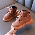 thumbnail image 3 of Girls Boys PU Leather Ankle Boots Lace Up Waterproof Combat Shoes for Toddler/Little Kid, 3 of 10