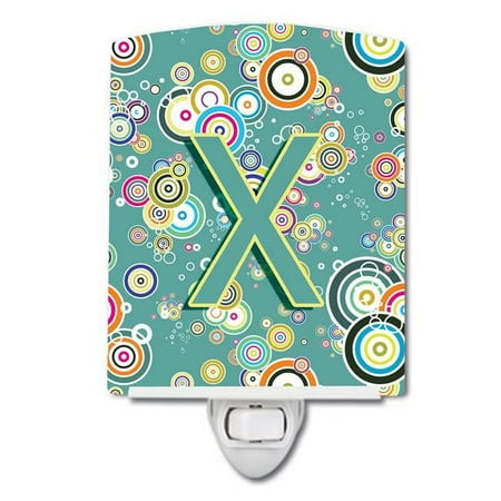 

Letter X Circle Circle Teal Initial Alphabet Ceramic Night Light