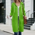 thumbnail image 2 of Kaprioy Long Hoodies For Women Zip Up Double Zipper Fleece Jacket Tunic Sweatshirts Winter Fall Fashion Clothes Oversized Jackets with Pockets Green, XXXXL, 2 of 8