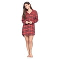 thumbnail image 2 of Ashford & Brooks Women's Flannel Plaid Sleep Shirt Button Down Nightgown, 2 of 2