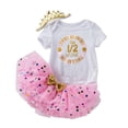 thumbnail image 2 of Tiijoy Baby Girls Birthday Party Outfits Short Sleeve Romper Tutu Skirt Headband Set, Sizes 0-24 Months, 2 of 4